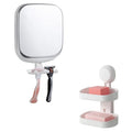 TAILI Shower Mirror Fogless for Shaving & Double Layer Soap Dish, Anti Fog Shaving Mirror NO-Drilling & Removable, Fogless Mirror Shatterproof & Waterproof