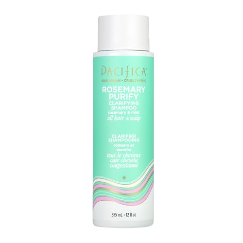 Pacifica Beauty, Rosemary Purify Invigorating Shampoo, Soothing Mint, Detox Scalp and Hair from Product Buildup & Excess Oil, Sulfate Free, Silicone Free, Vegan & Cruelty Free