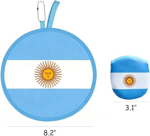 Argentina Flag Folding Hand Fans - 3 Pack, 8.2" Fabric Fans