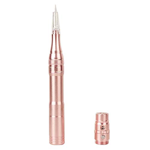 Permanent Makeup Rotary Tattoo Machine Eyebrow Pen Machine with 10PCS Needles For Eyebrows,Lips,Eyeliners B950b (Rose Gold)