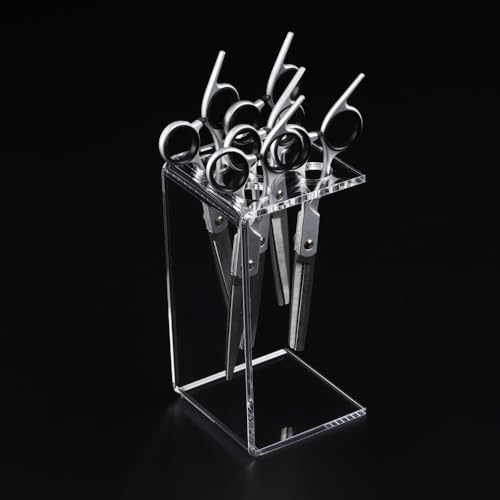 5-Hole Clear Acrylic Scissors Organizer Holder
