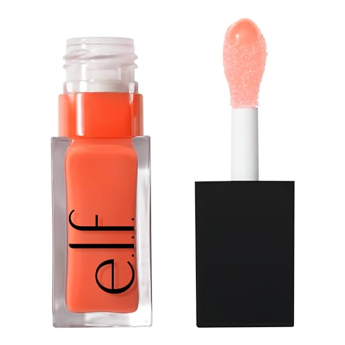 e.l.f. Glow Reviver Tinted Lip Oil - Hydrating Non-Sticky Lip Gloss, Coral