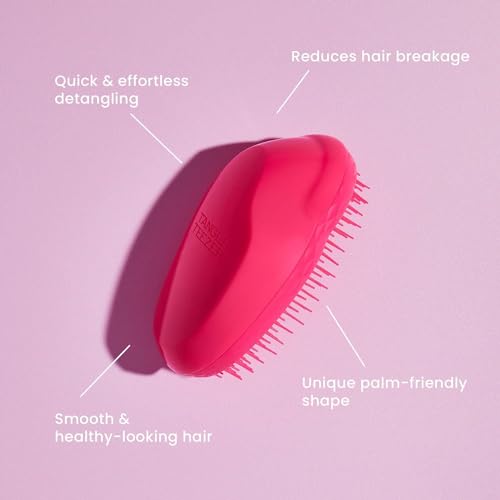 Tangle Teezer | The Original Detangling Hairbrush | Perfect for Wet & Dry Hair | Two-Tiered Teeth & Palm-Friendly Design | For Glossy, Frizz-Free Locks | Salmon Pink & Hyper Yellow