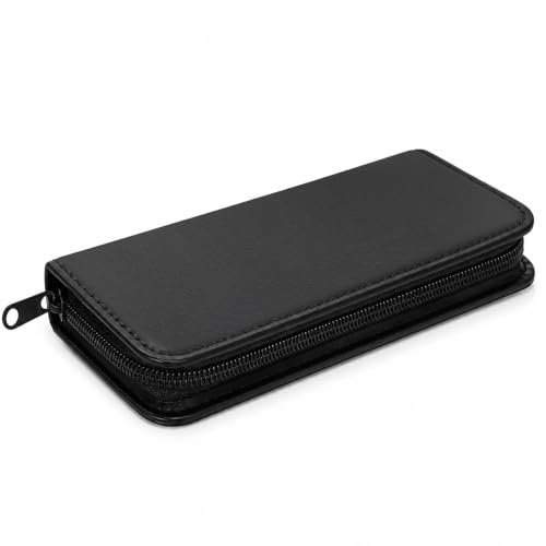 Professional Hair Shears Organizer Bag for Stylists - Black PU Leather