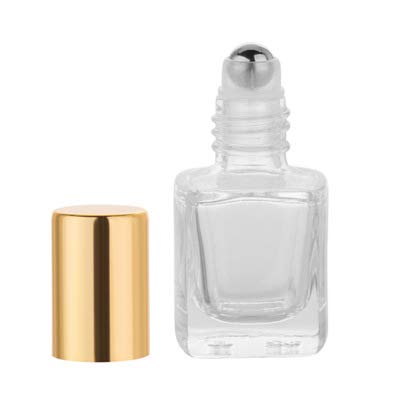 5ml Glass Essential Oil Roller Bottles, 10pcs Gold