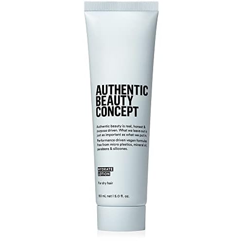 Authentic Beauty Concept Hydrate Lotion | Hydrating Hair Lotion | Leave-In Cream | Protects from Blow Dry Damage & Helps fight Frizz | Normal To Dry or Curly Hair | Vegan & Cruelty-free | 5 fl. oz