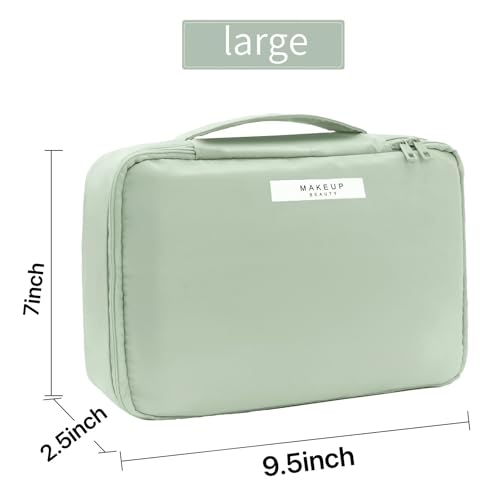 Queboom Travel Makeup Bag - Large Capacity Cosmetic Organizer