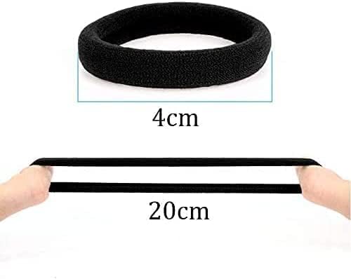 Biodegradable Eco Friendly Elastic Thick 8mm Large Hair Ties for Women & Men - Organic No Crease - Cotton Natural Rubber Ponytail Holders - Hair Ties for Buns - Plastic Free Hairbands (12 Pcs, Black)