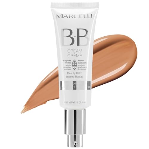 Marcelle BB Cream Beauty Balm, Medium-Dark Tint, Lightweight Hydration, Hypoallergenic, 45 mL