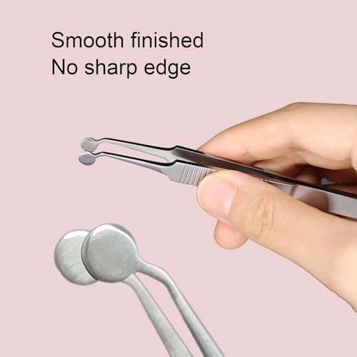 Premium Stainless Steel Arita Tauber Meibomian Gland Expressor Forceps Eyelid Massage Tweezers-Round Tip..