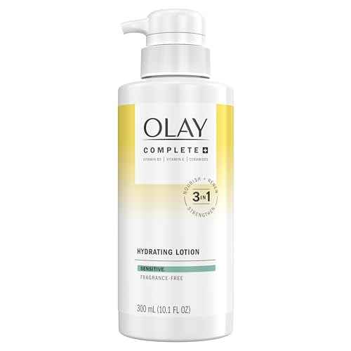 Olay Complete+ Hydrating Lotion Fragrance-Free, 10.1 FL OZ, 3-in-1 Nourishing Face Moisturizer for All Skin Types with Vitamin B3, Vitamin E, and Ceramides