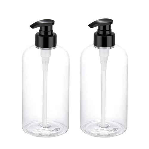 Bynccea Pump Bottle 16 oz/500 ml Empty Shampoo Pump Bottles Dispenser Portable Pump Plastic Bottles for Shampoo and Conditioner Liquid