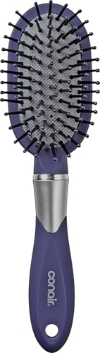 Mini Detangling Hair Brush Blue - Gentle, Travel-Friendly, Conair Totally Smooth
