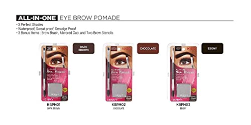 iEnvy All-In-One Brow Pomade Ebony - Waterproof, Long-Lasting