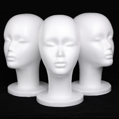 Leeven Styrofoam Wig Head Mannequin Stand 11.6" - Foam Display