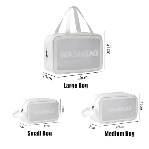 Clear Toiletry Bag Set 3-Pack | Waterproof Travel Organizer