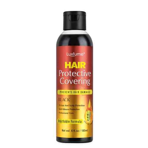Quick Weave Protective Shield, Weave Glue for Quick Dry, Hair Protective Liquid Cap for Hair and Scalp Protection, Easy to Apply and Comfortable (6.oz,Black)