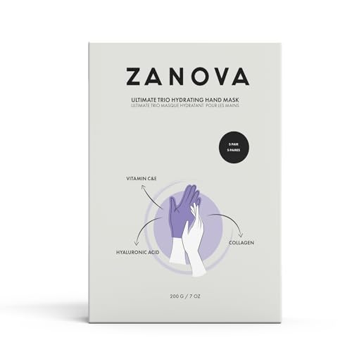 Zanova Hydrating Hand Mask Gloves for Dry Hands & Repair - 5 Pairs