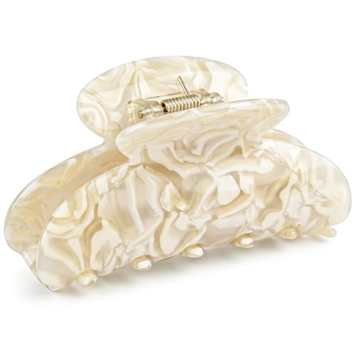 Mistofu Acetate Hair Claw Clip 3.93 inch Ivory White