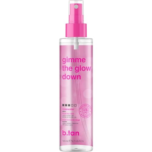 b.tan Clear Face Tan Mist | Gimme The Glow Down - Best Facial Tanner Spray, Gradual Bronzing Sunless Tanning Water, Infused with Rosewater, Vegan, Cruelty Free, 6.7 Fl Oz