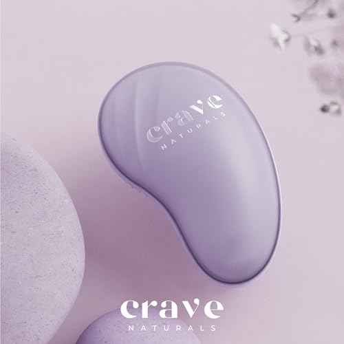 Crave Naturals Mini Detangler Hair Brush Purple ? Glide Thru Hair Detangler Brush for Women, Kids & Toddlers ? Gentle Scalp Care, No-Pain Tangle-Free Hairbrush for All Hair Types, Travel Hair Brush