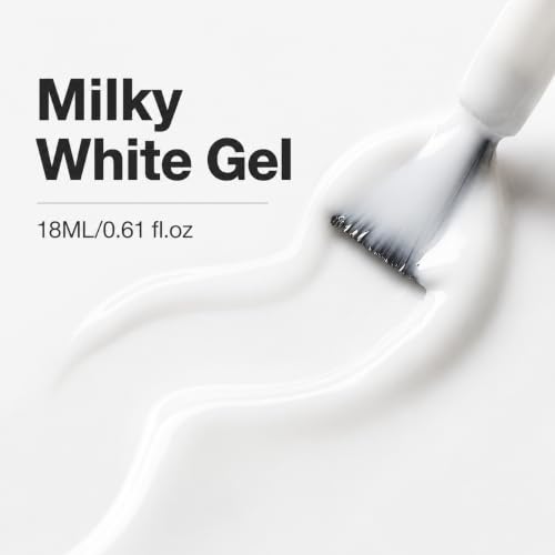 AzureBeauty 18ML Milky White Gel Nail Polish - Sheer Translucent Finish