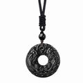 Black Obsidian Pendant Necklace for Men - Natural Healing Crystal