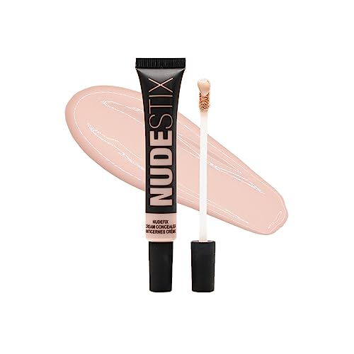 Nudestix NudeFix Cream Concealer, Lightweight Liquid, Natural Finish Makeup, Hydrating, Brightening, Under Eye Dark Circle Corrector, Reduces Redness and Blemishes, Shade: Nude 2, 0.34 fl oz (10 ml)