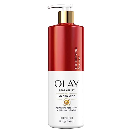 Olay Body Lotion for Women, Age Defying & Hydrating Dry Skin with Niacinamide 17 fl oz (Pack of 4)