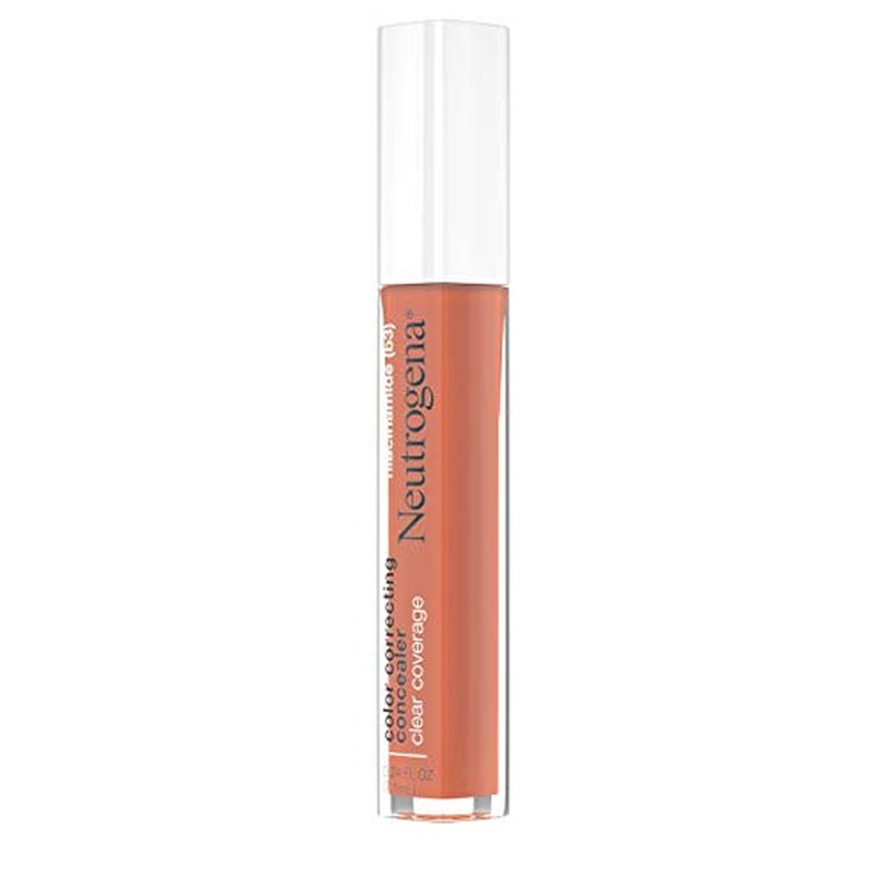 Neutrogena Clear Coverage Color Correcting Concealer Makeup, Lightweight Concealer with Niacinamide for Dark Spots, Oil-, Fragrance-, Paraben- & Phthalate-Free, Deep Peach, 0.24 fl. oz