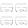 4 Pack 1 Oz Small Plastic Jars with White Lids - Refillable Cosmetic Containers