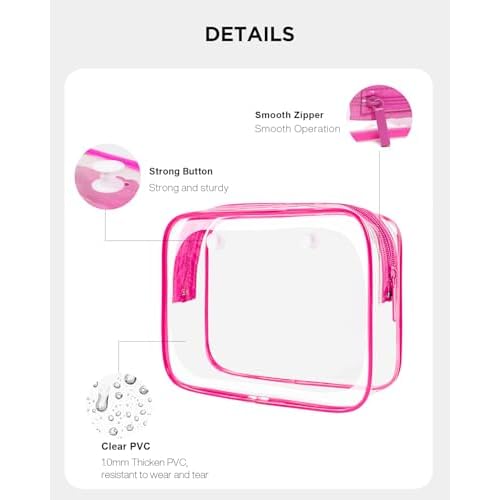 4 Pack Clear Bogg Beach Makup Bag Accessories with 3 Pack Insert Hooks for Bogg Bags, Clear Bogg Makeup Pouches Phone Holder for Bogg Bags Divider Storage Inner Compatible Pouch Travel Cosmetic Bag
