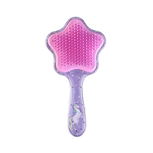 Zou.Rena Little Girls Hair Brush Easily Brushed Through Tangles-No Liquid,Glitter Confetti Unicorn Gifts Play for Kids Age 3-8(Lavender)