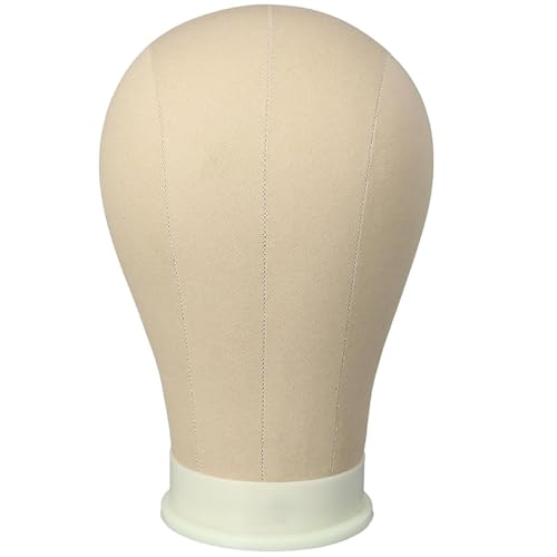 24 Inch Canvas Block Wig Head Mannequin with Mount Hole