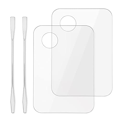 Acrylic Makeup Mixing Palette Set with Spatula - 2 Pcs