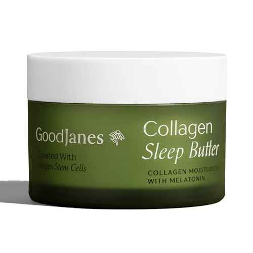 Collagen Sleep Butter Night Cream with Vegan Collagen, Hyaluronic Acid & Melatonin Complex ? Hydrating Overnight Moisturizer for Dry or Mature Skin