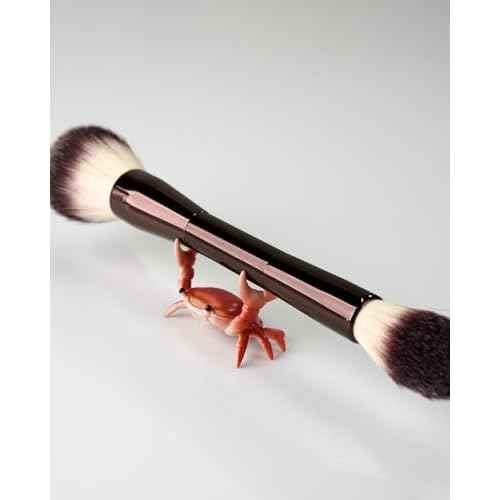 Crab Pen Holder For Desk Cute, Cute Makeup Brush Holder, Single Fountain Pen Holder For Desk, Cute Vanity Accessories Gift For Woman Who Have Everything, 2024 Upgrade Well Balanced, Red