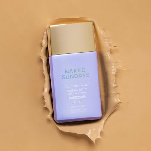 Naked Sundays CabanaGlow¢â Illuminating Tinted Sunscreen Serum Drops SPF 50 ? Hydrating, Brightening, Zinc Oxide Daily Face Sunscreen with Skin-Perfecting Pigments