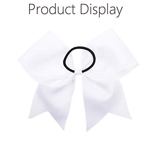Large 8" Cheer Hair Bows Ponytail Holder - 16 Pack