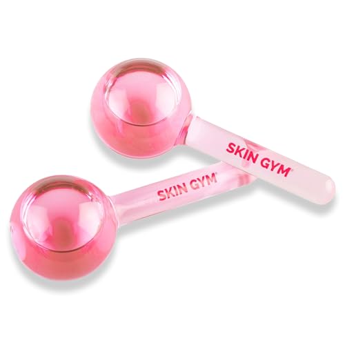 Skin Gym Ice Globe Beauty Balls, Pink Liquid Cryocicles, Cooling Face Roller for Smooth Skin & Enhanced Glow