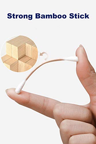 Xumzee Organic Cotton Swabs with Strong Bamboo Sticks - 300 Count