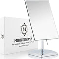 MIRRORVANA Large Table Desk Mirror with Stand for Office Desktop, Makeup Vanity and Bathroom Countertop - Personal Adjustable Face Mirror - 9.8" x 7"