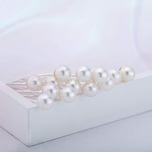 40-Pack White Pearl U-Shaped Bobby Pins for Bridal Hair