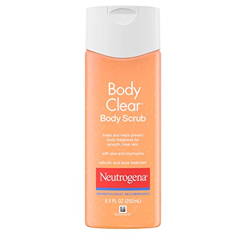 Neutrogena Body Clear Oil Free Acne Body Scrub with Salicylic Acid Acne Treatment Medicine, Exfoliating Salicylic Acid Body Wash to Treat Acne on Back, Chest, and Shoulders, 8.5 fl. oz