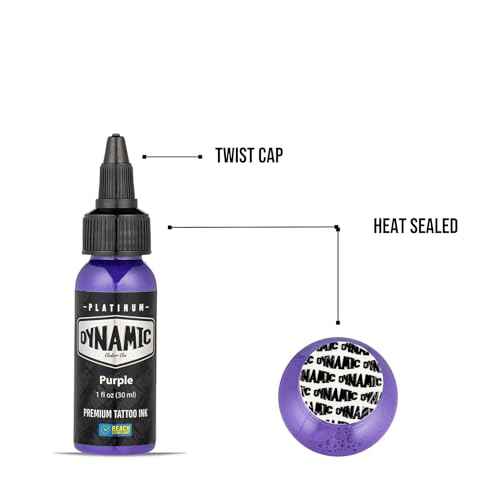 Dynamic Color Co - Platinum Collection Purple Tattoo Ink, Reach Compliant, Safe for EU, Made in Spain (1 oz Bottle)