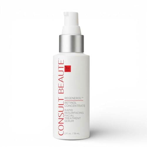 Consult Beaute Regenerol Rapid Resurfacing Retinol Serum for Face, Facial Treatment Concentrate with Bakuchiol, Renews Skin Texture & Diminishes the Appearance of Fine Lines and Wrinkles 2 Fl. Oz.