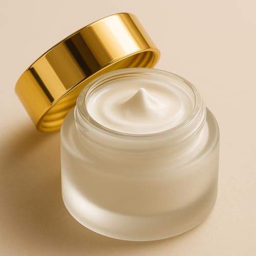 6-Pack 15ml Frosted Glass Cosmetic Jars with Gold Lids