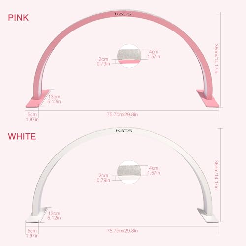 KADS 29In Wide Half Moon Nail Desk Lamp, Half Moon Light for Nail Desk, Lash Light for Eyelash Extensions with 3 Color Temperature 3000k-6500k for Nail, Lash, Tattoo, Skincare (Pink)
