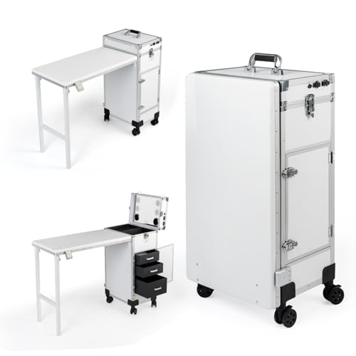 Professional Rolling Nail Cart with Bluetooth Speaker & Lockable Drawers