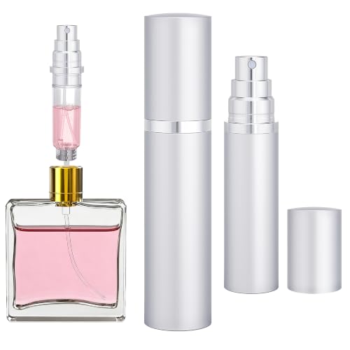 10ml Travel Perfume Atomizer - Refillable Spray Bottle (Silver)